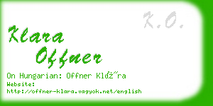 klara offner business card